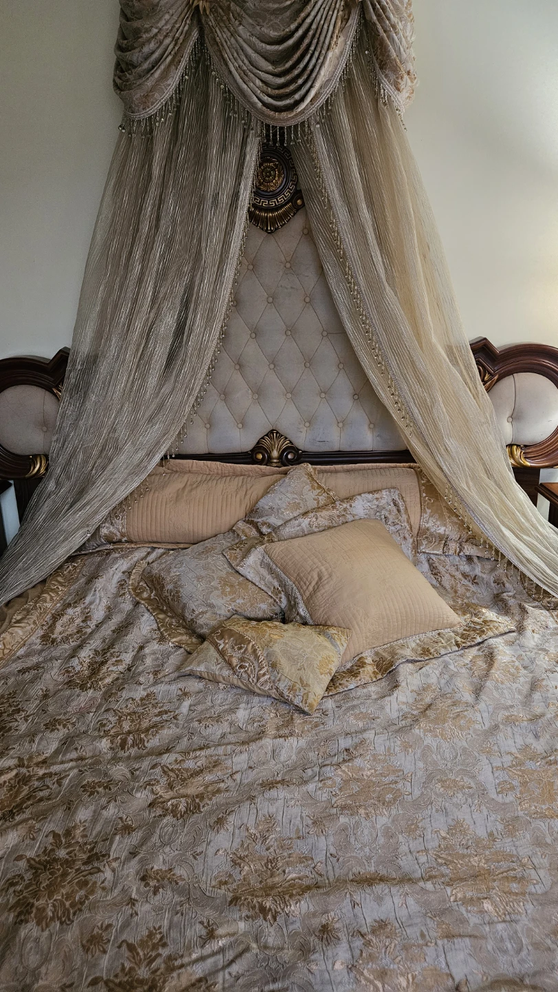 Window Valance & Curtains Set - Gold