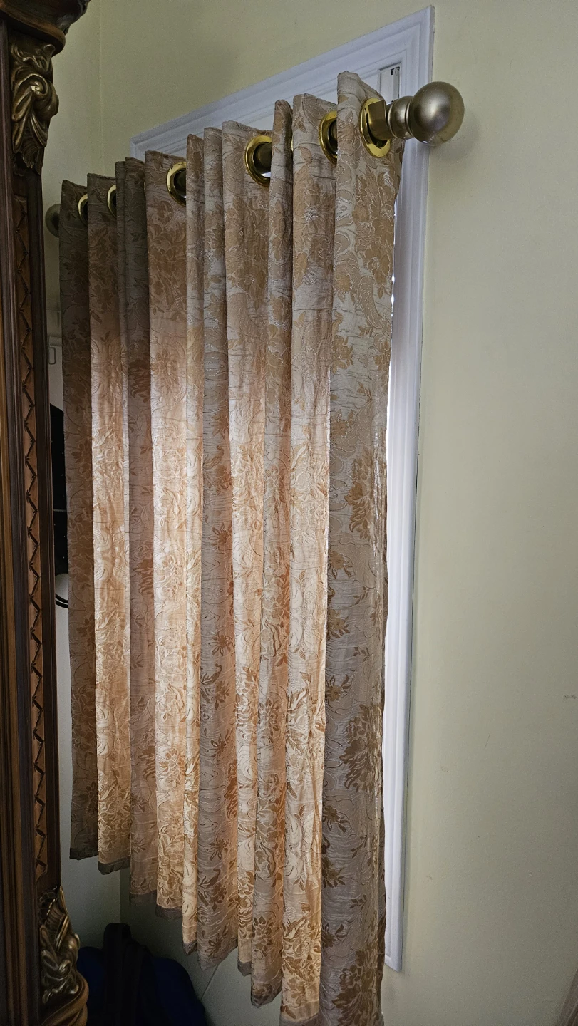 Window Valance & Curtains Set - Gold - photo 2