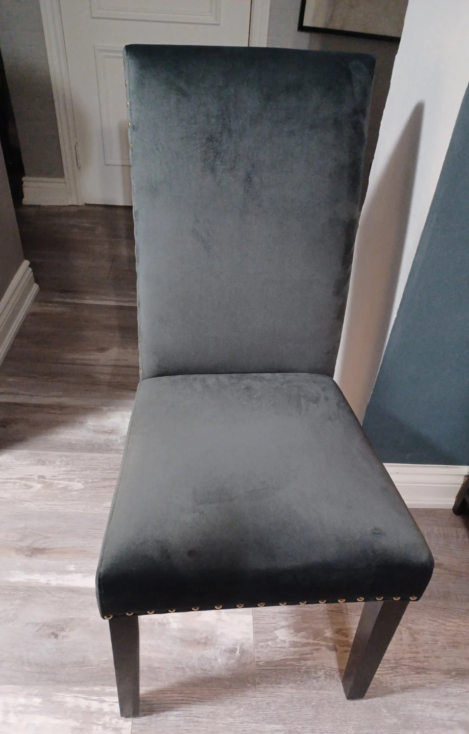 Velvet Dining Chairs - Dark Grey - photo 2