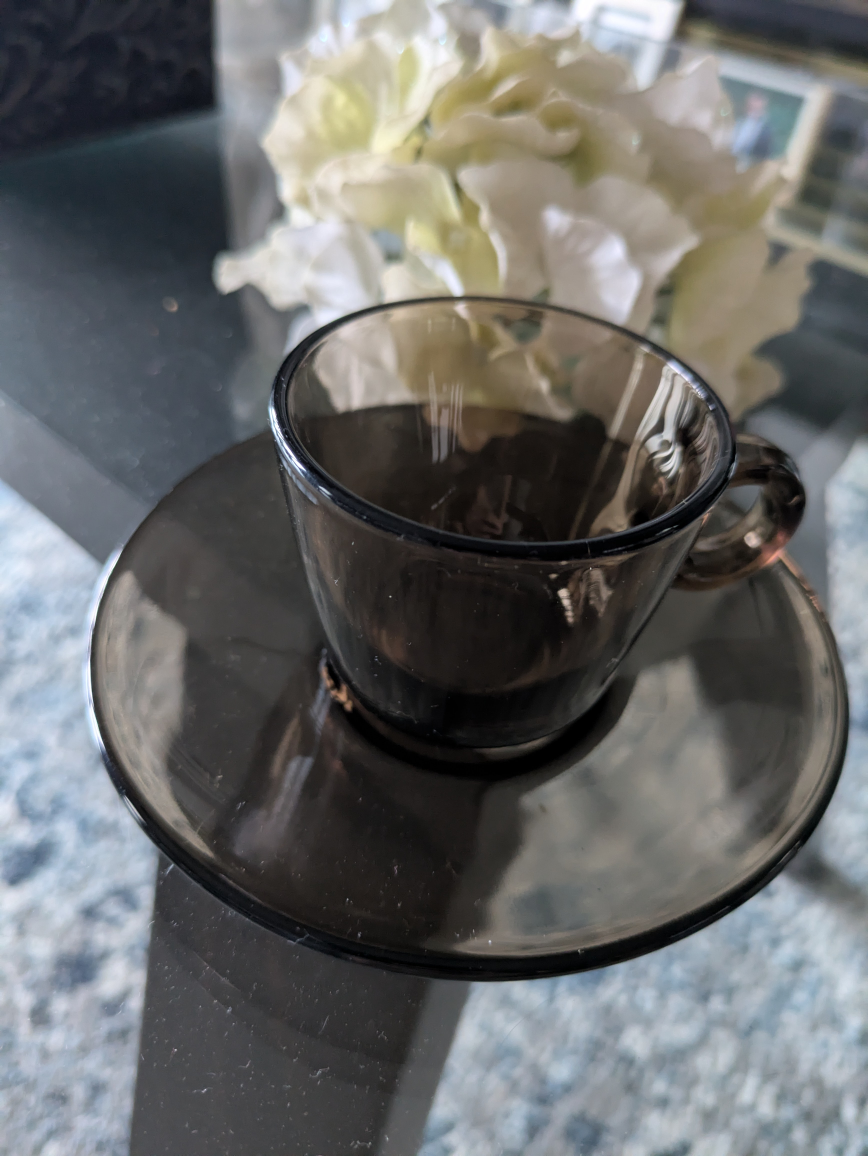 VINTAGE Vereco glass Espresso & tea cup set of 4. Made in France