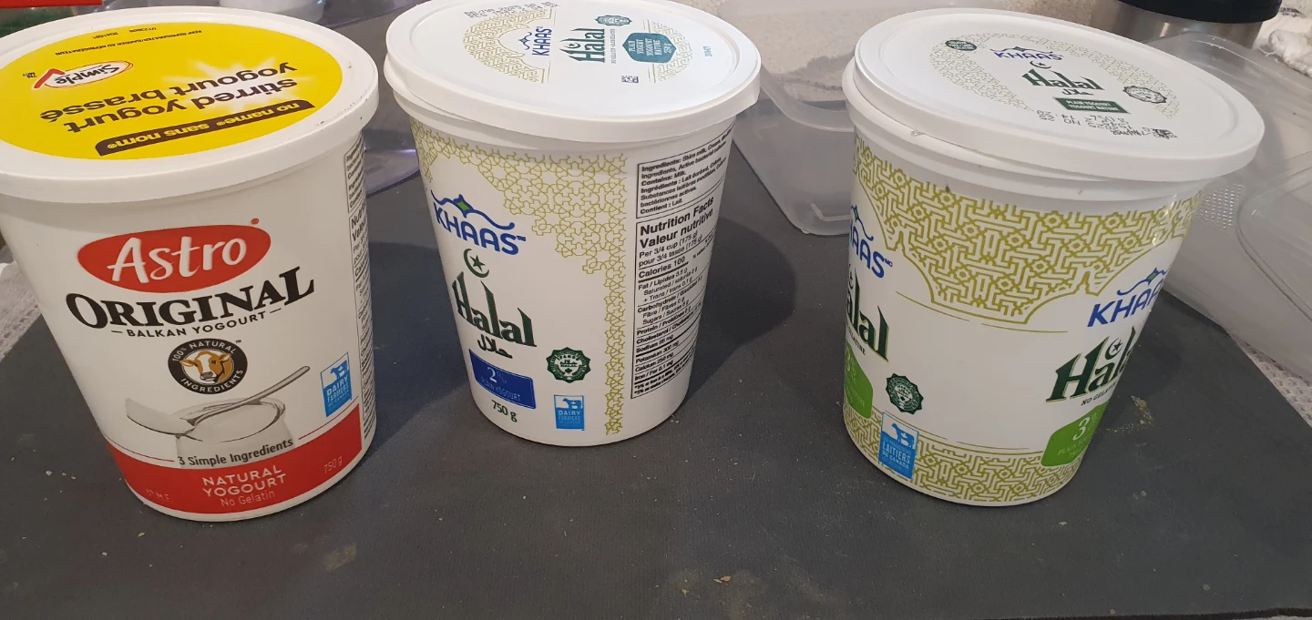 Empty tubs of yogurt