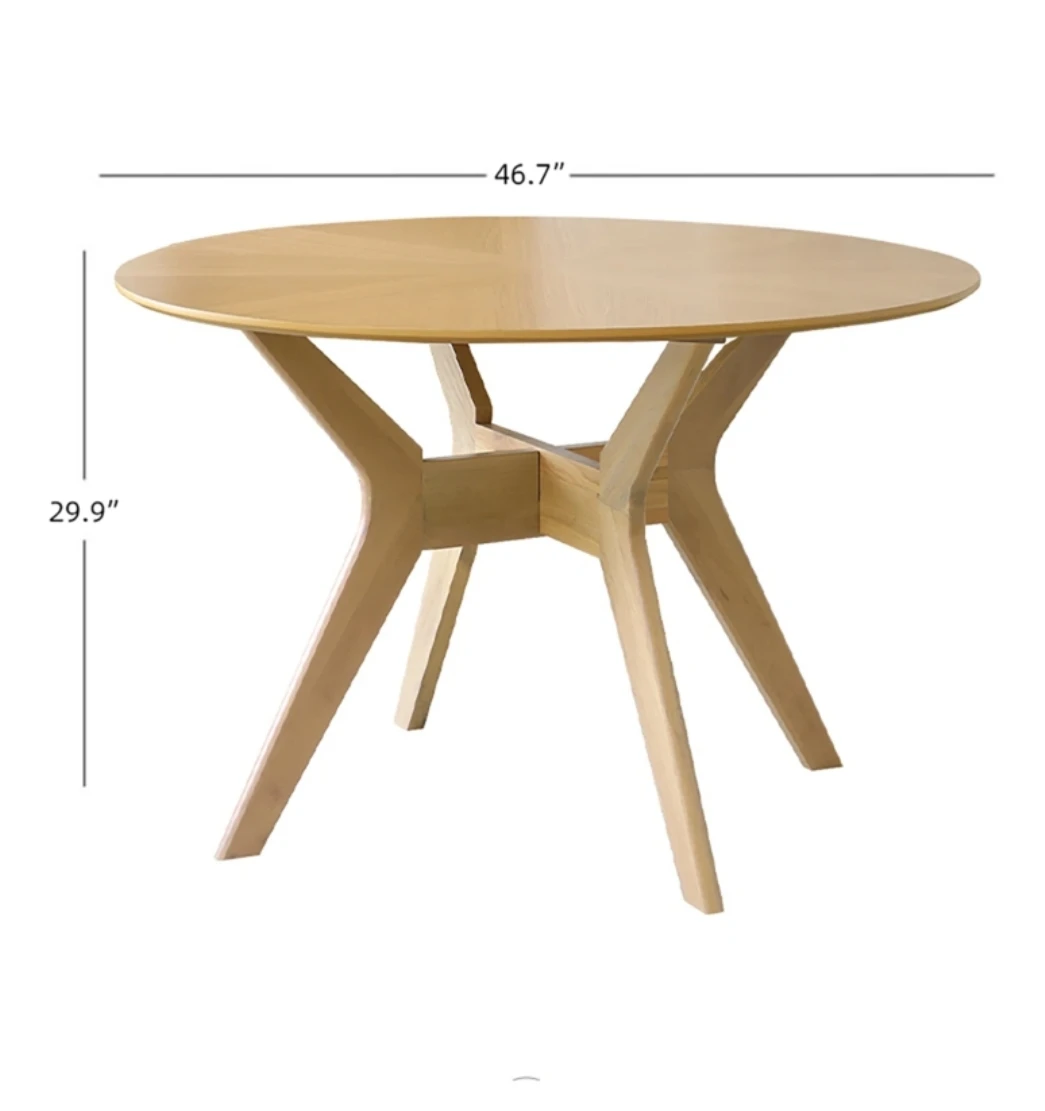 Round Dining Table - Natural Wood Finish - photo 3