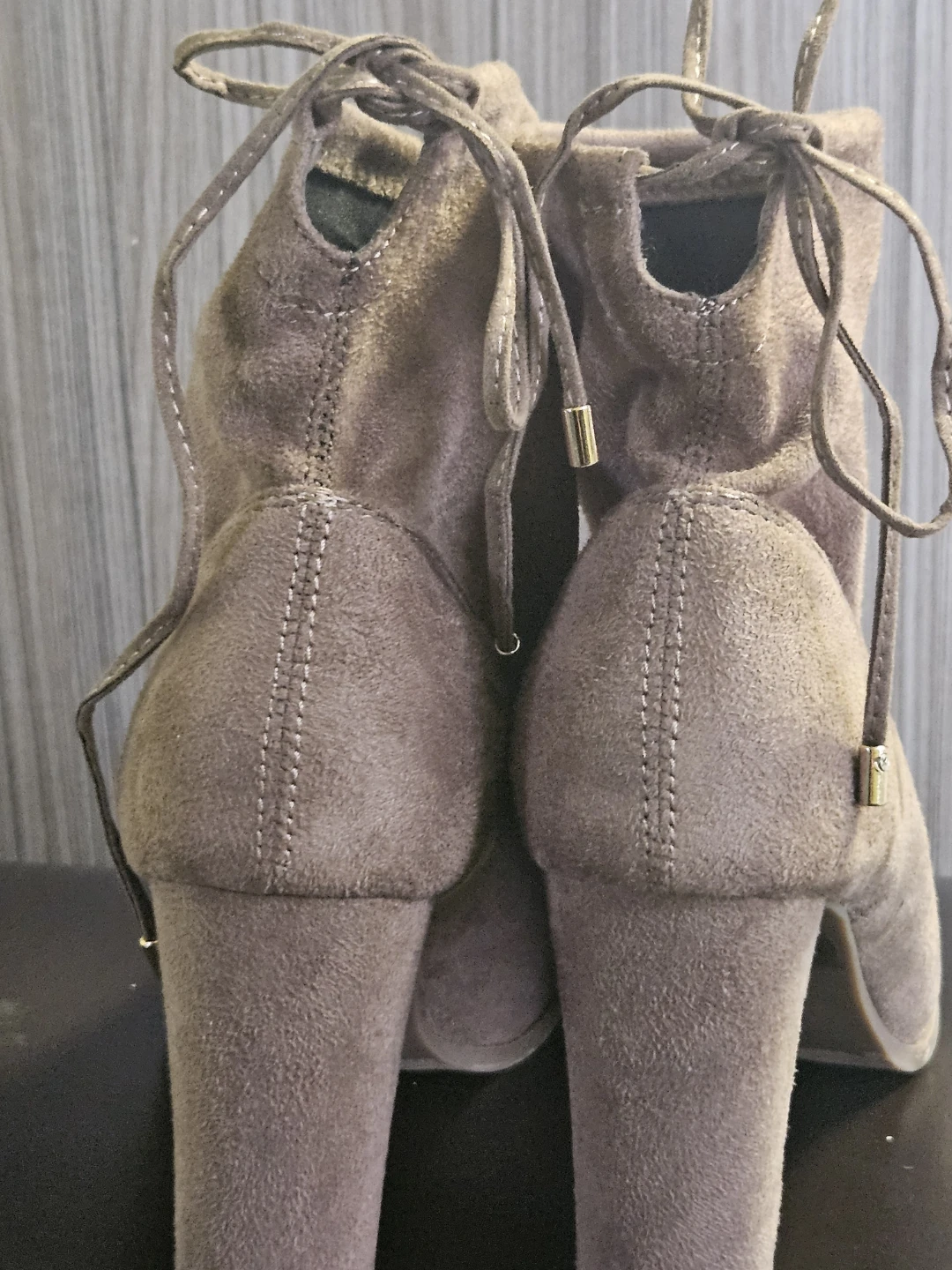 Justfab  Suede  Beige High Heel Ankle Booties size 8 /eu 38.5 - photo 4