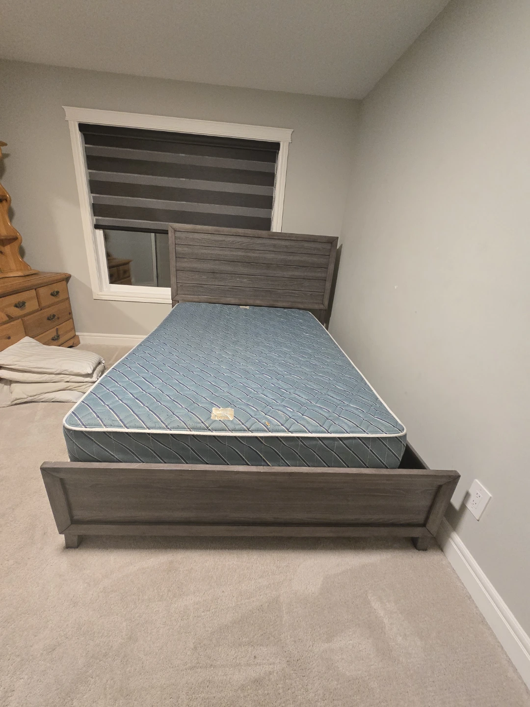 Queen Size Bed Frame and Double Mattress