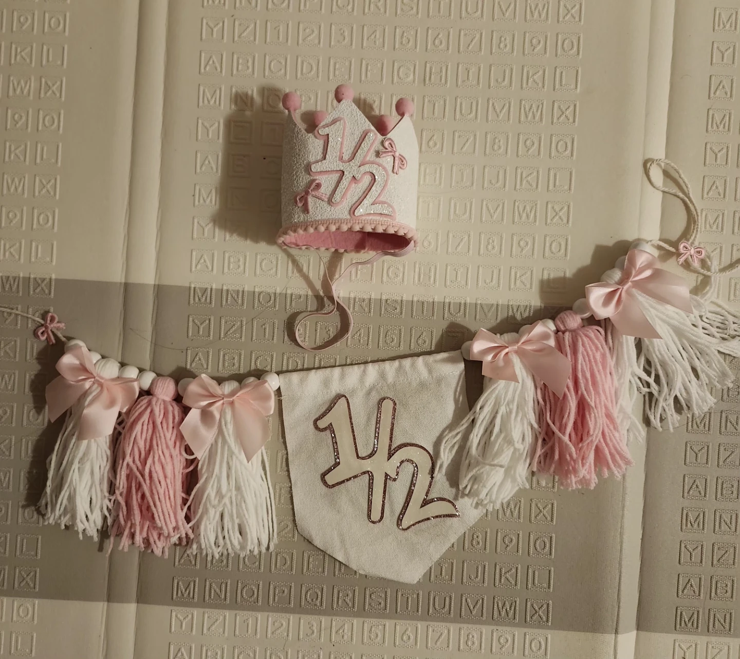 Half Birthday Decoration Set - Pink & White