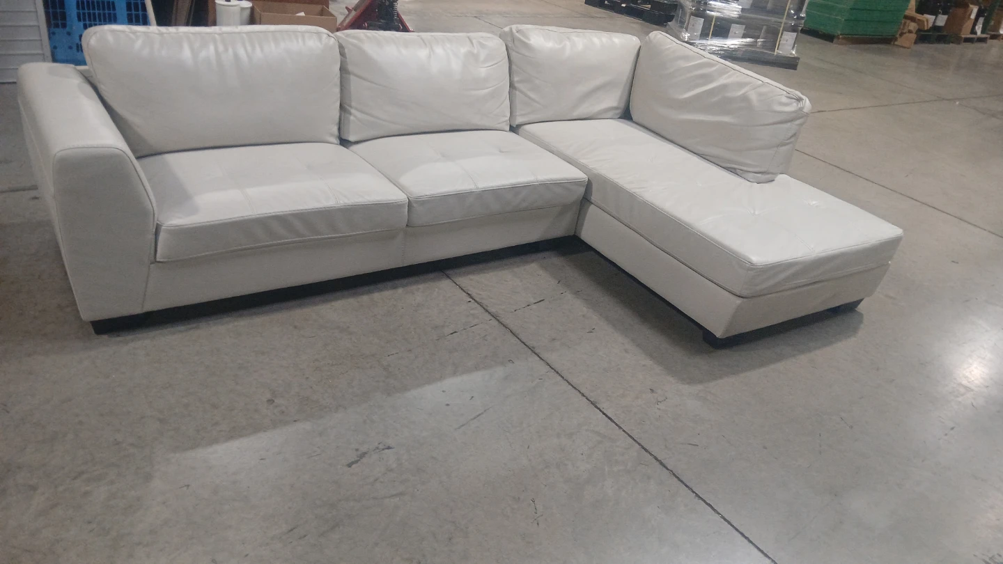White Leather Sectional Sofa
