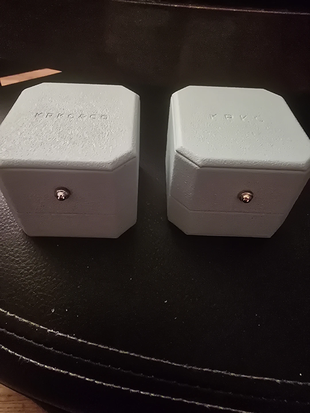 Set of 2 Light Blue Jewellery Boxes with Gold Clasp