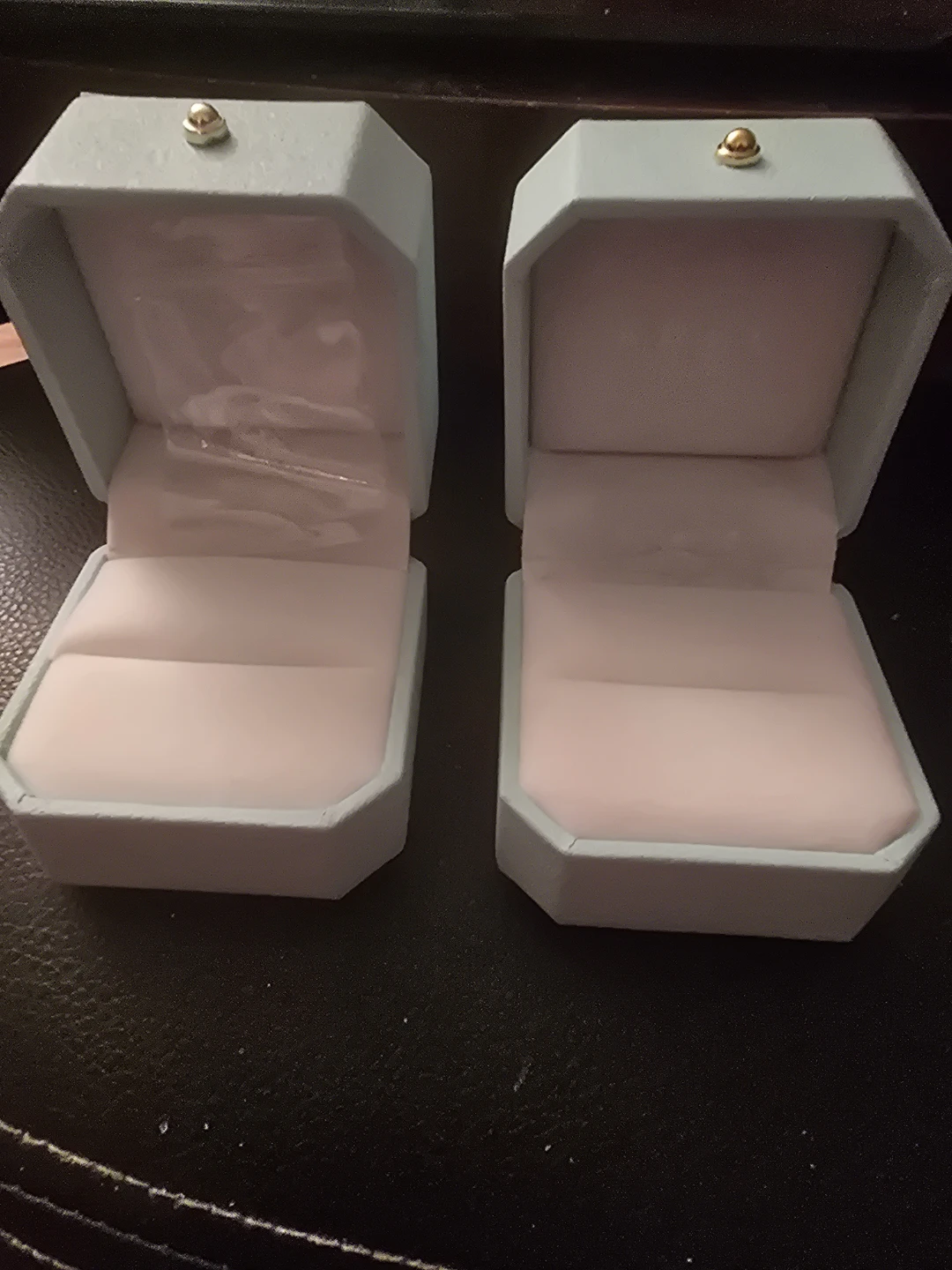 Set of 2 Light Blue Jewellery Boxes with Gold Clasp - photo 2