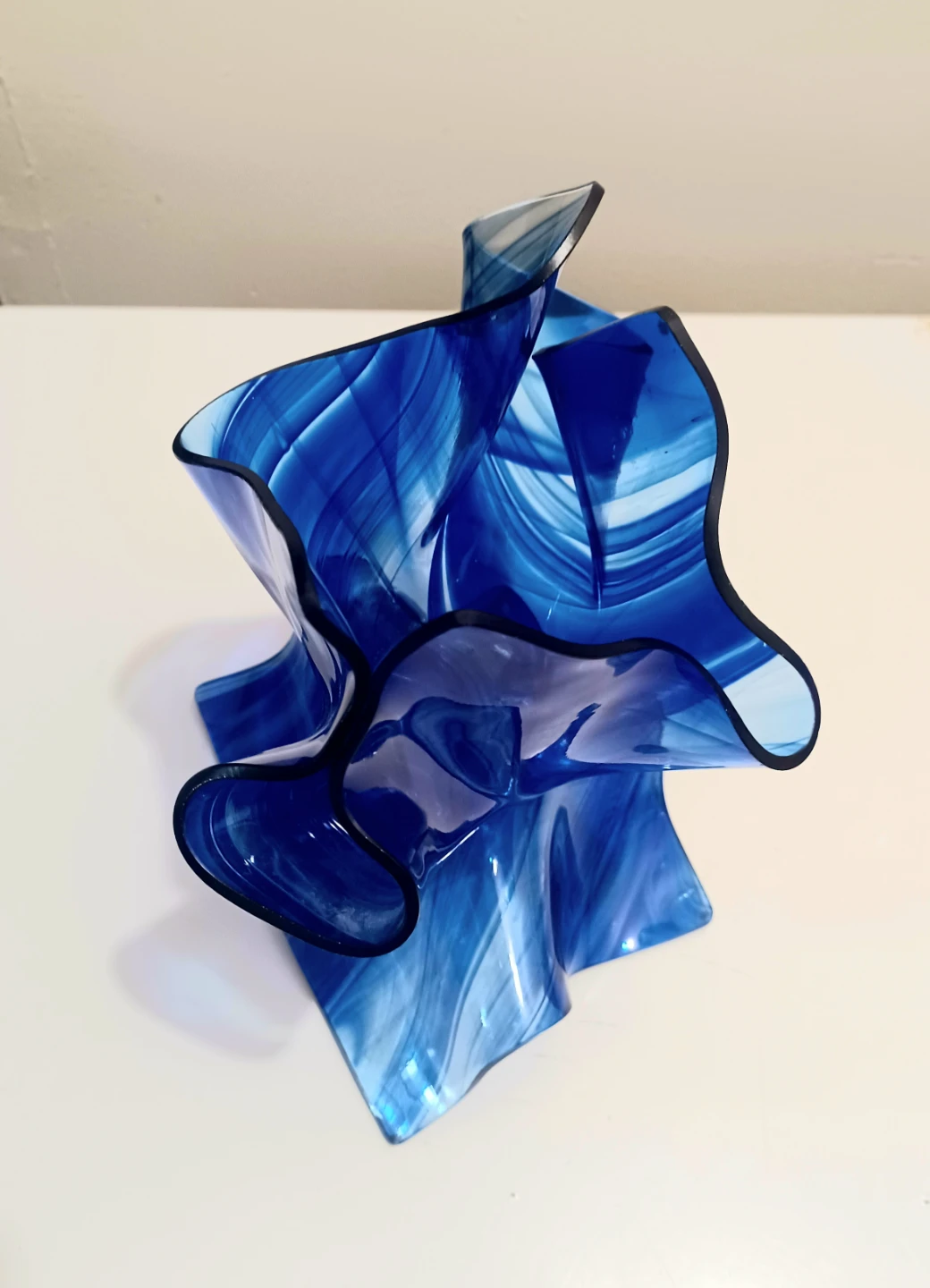 Rare Cobalt Blue Crystal Vase - photo 4