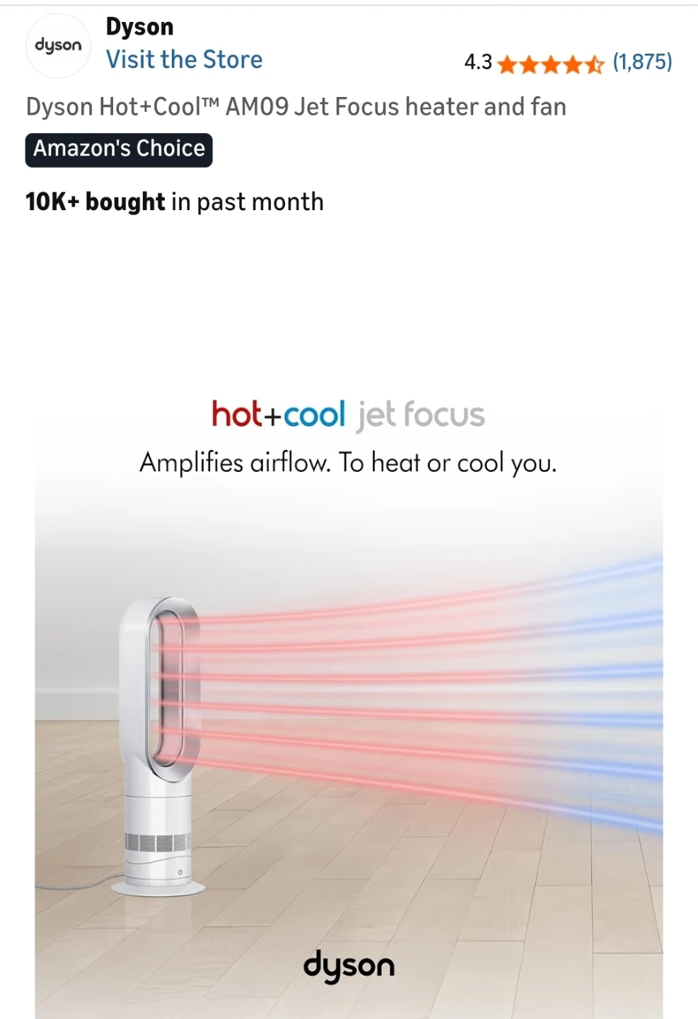 Dyson Hot+Cool™ AM09 Jet Focus heater and fan - photo 2
