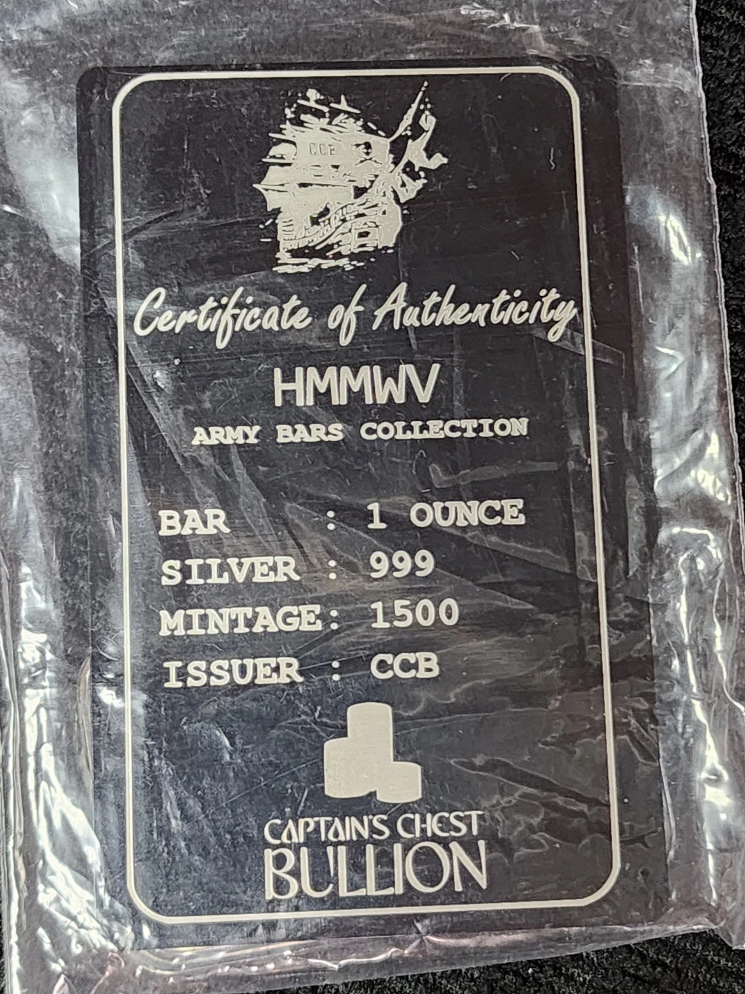 HMMWV Army Bars Collection 1 oz Silver Bar - photo 2