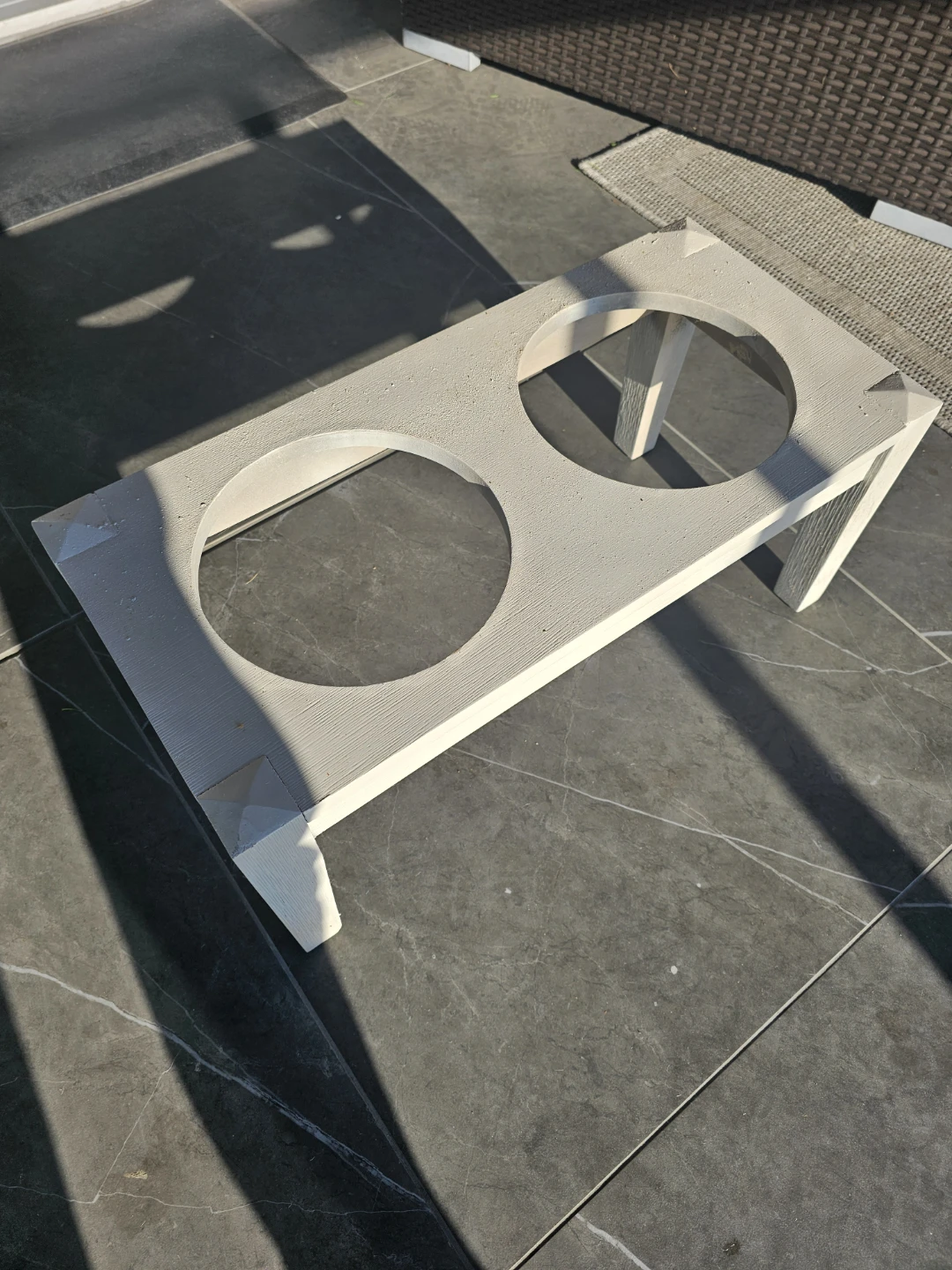 Elevated Dog Bowl Stand - White - photo 3