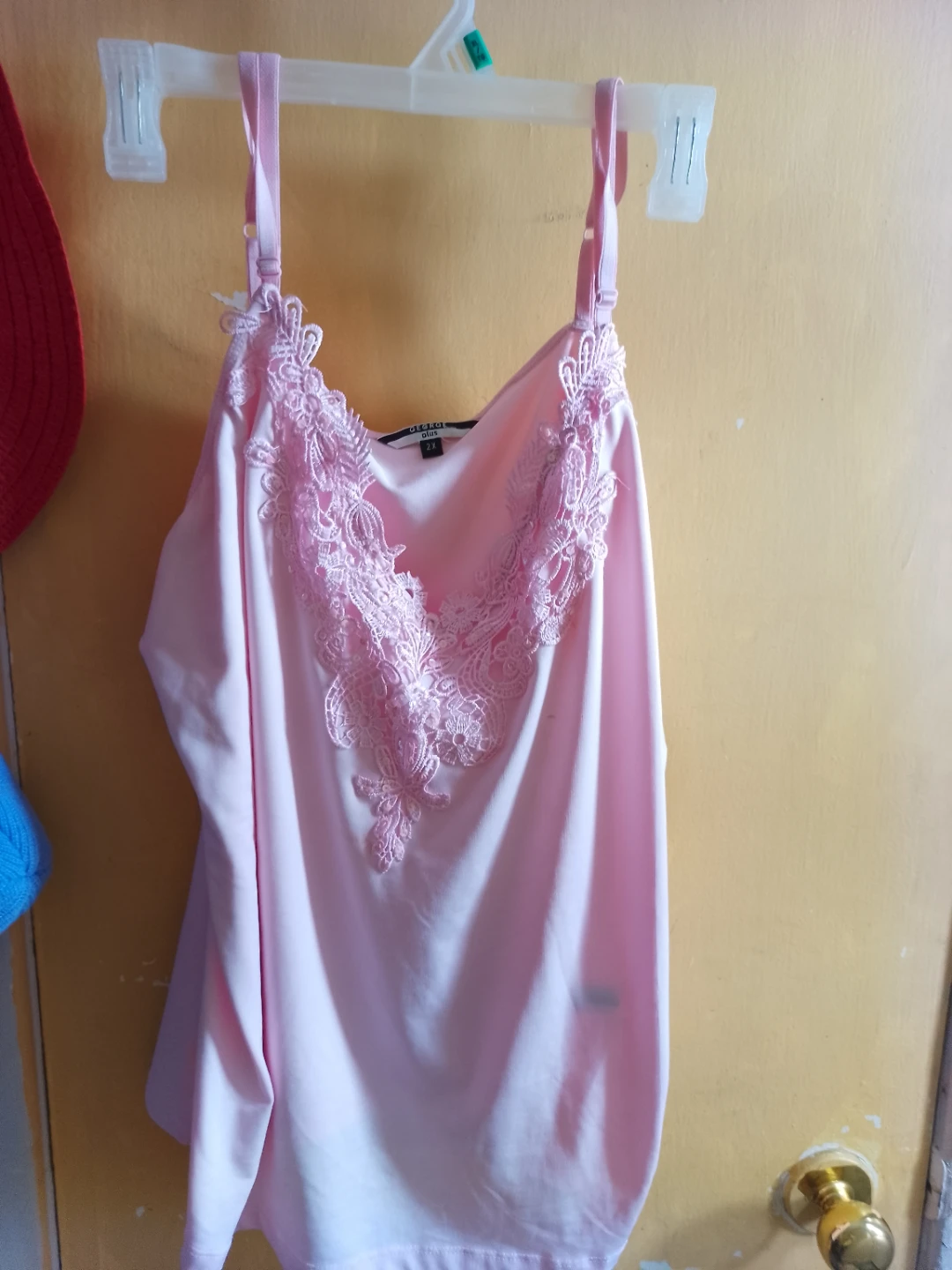 George Plus Pink Lace Trim Camisole - Size 2X
