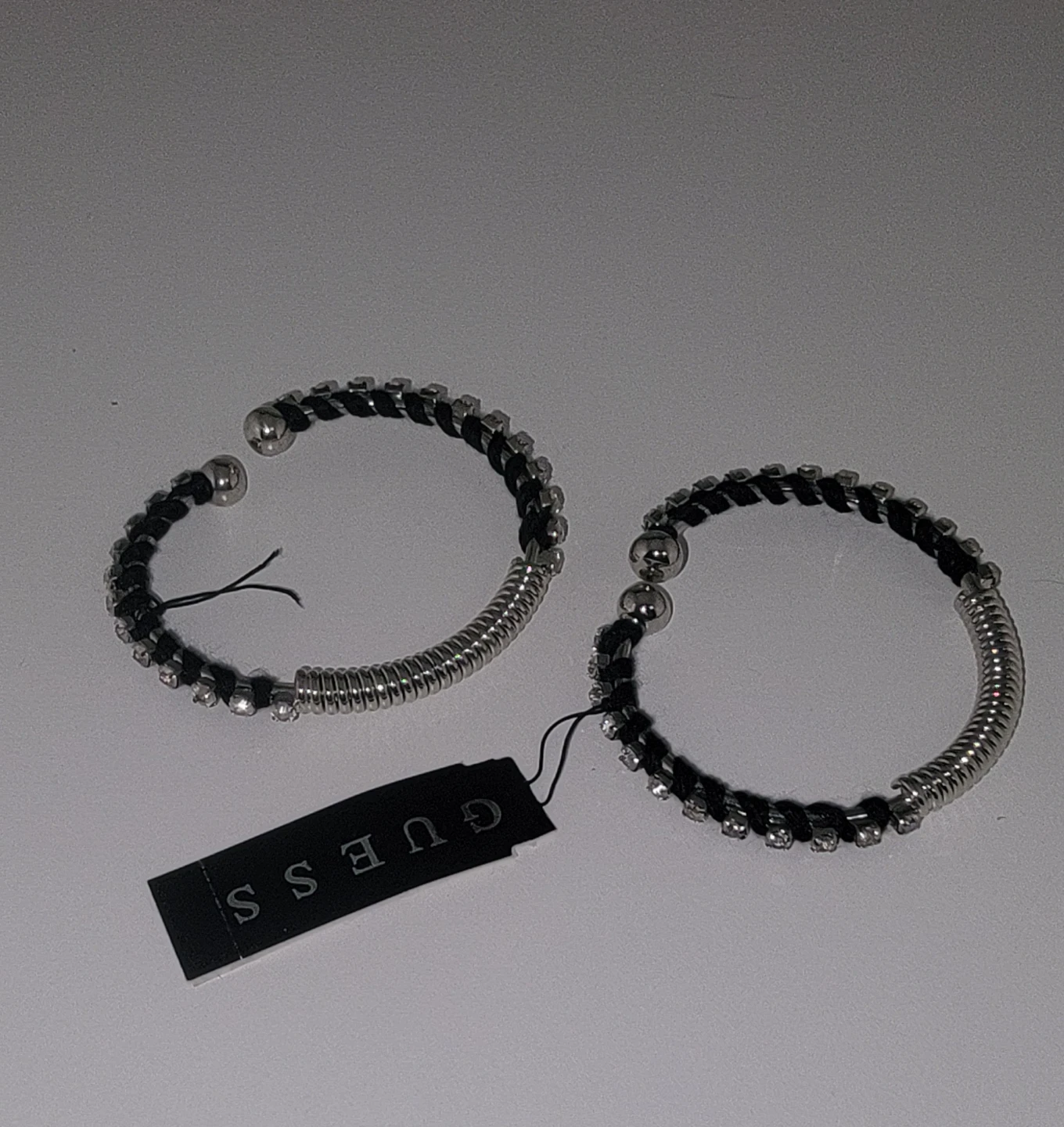 Guess Silver & Black Bangle Bracelets - New with Tags! - photo 2
