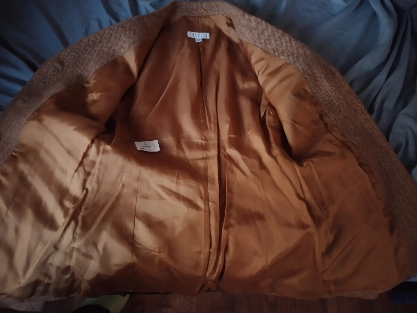 🏆Barneys New York Brown Herringbone Blazer Size 42/8 - photo 2