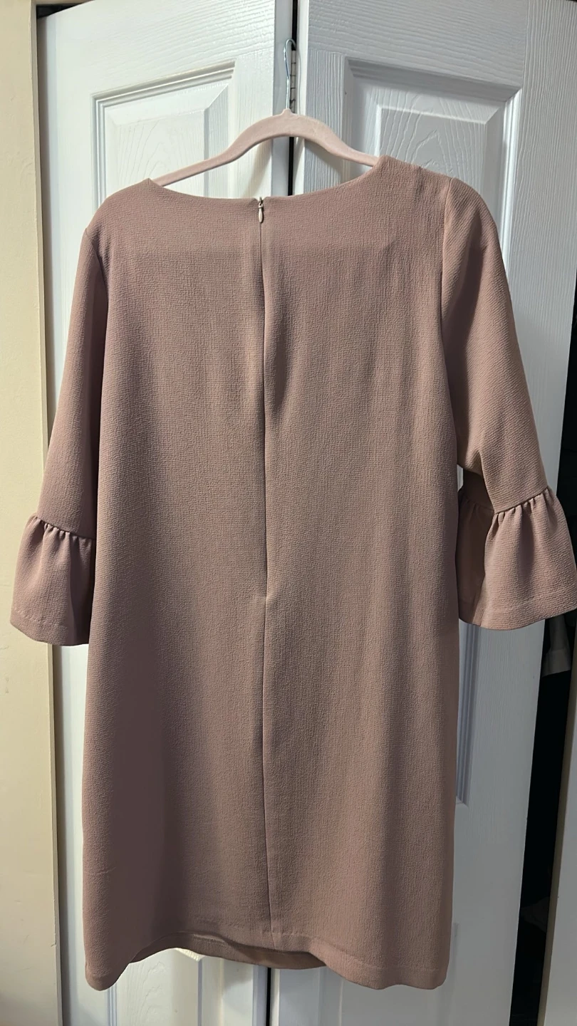 Elegant Beige Bell Sleeve Dress - photo 2