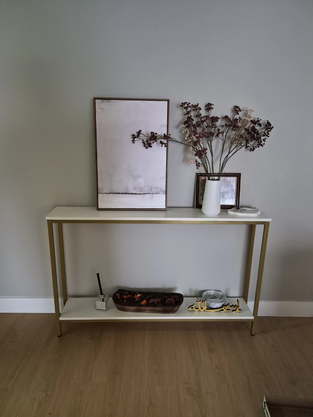 White and Gold Console Table