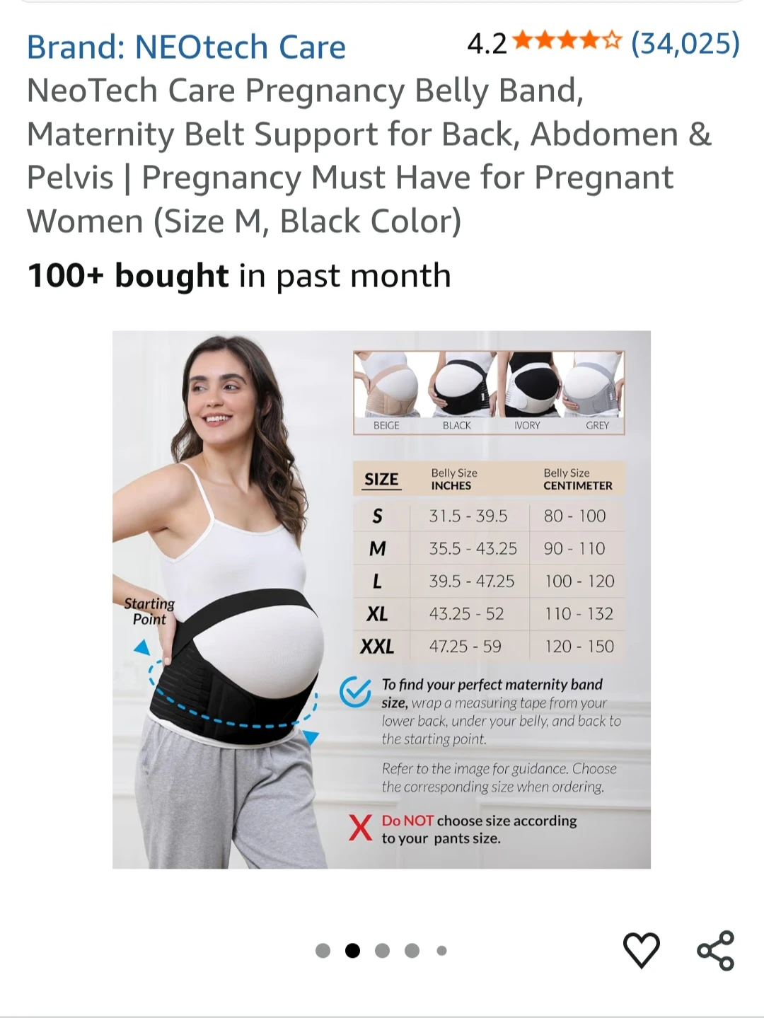 NeoTech Care Pregnancy Belly Band (Size M)🥕 - photo 2