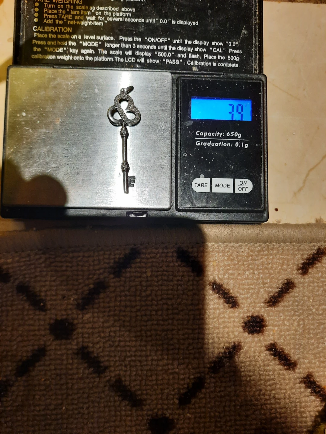 Real Diamonds 💎 Solid Sterling Silver Key Pendant - photo 2