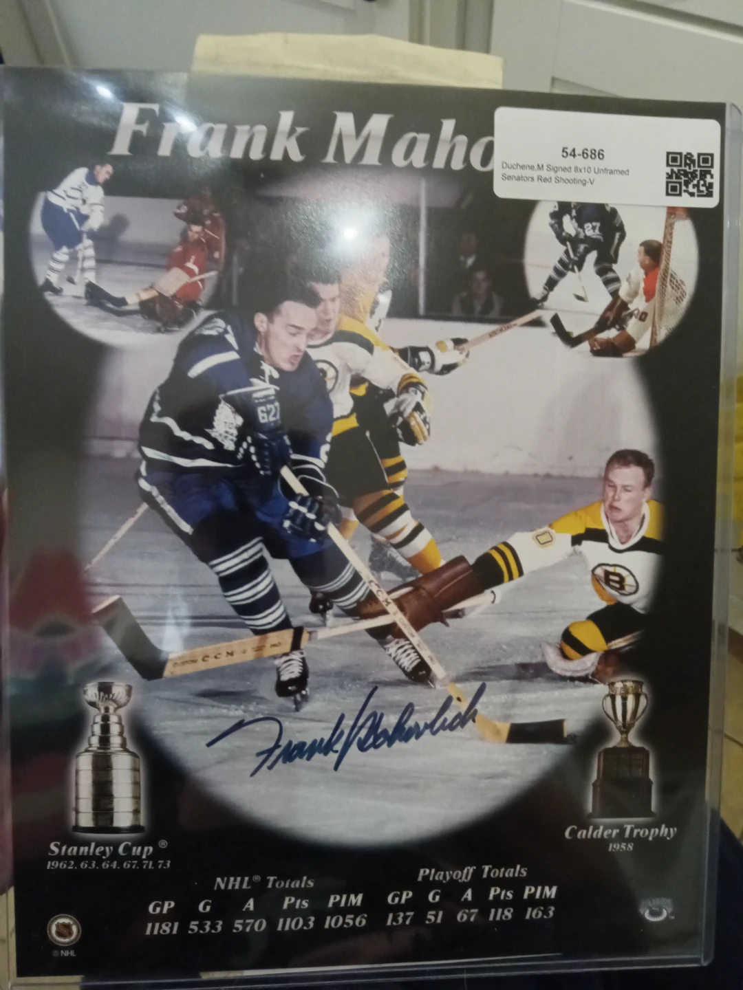 Frank Mahovlich Signed 8x10 Hockey Photo