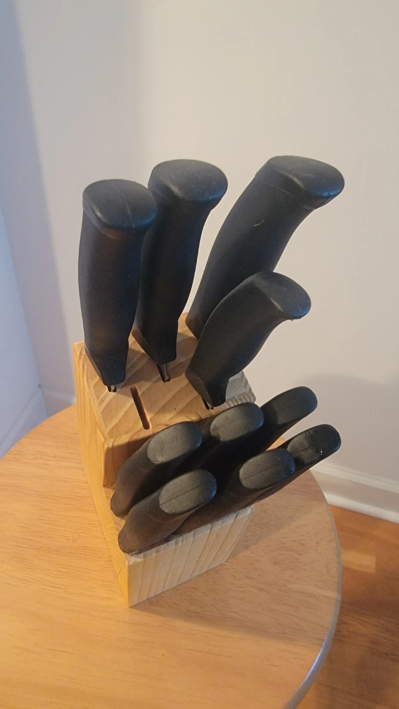 Wooden Knife Block Set with 10 Knives - photo 2
