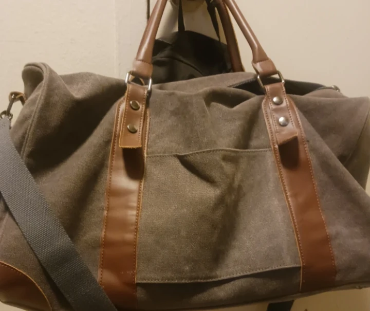 Oflamn Gray Canvas Duffle Bag - photo 2