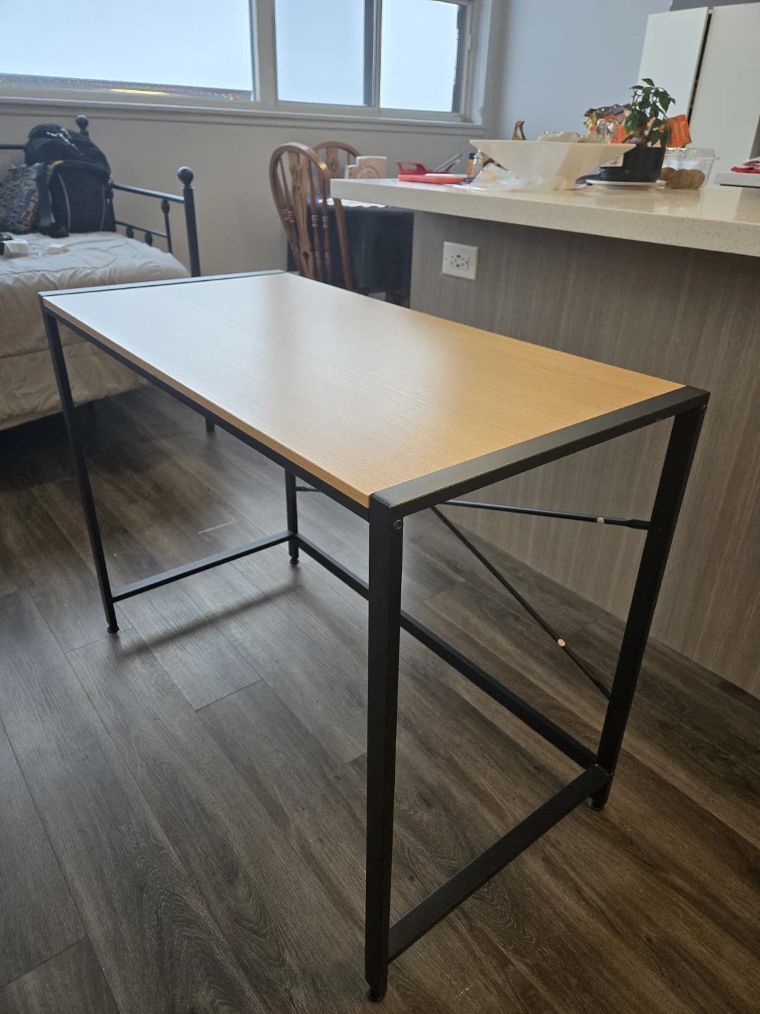 Desk - Wood Table Top, Black Frame - photo 2