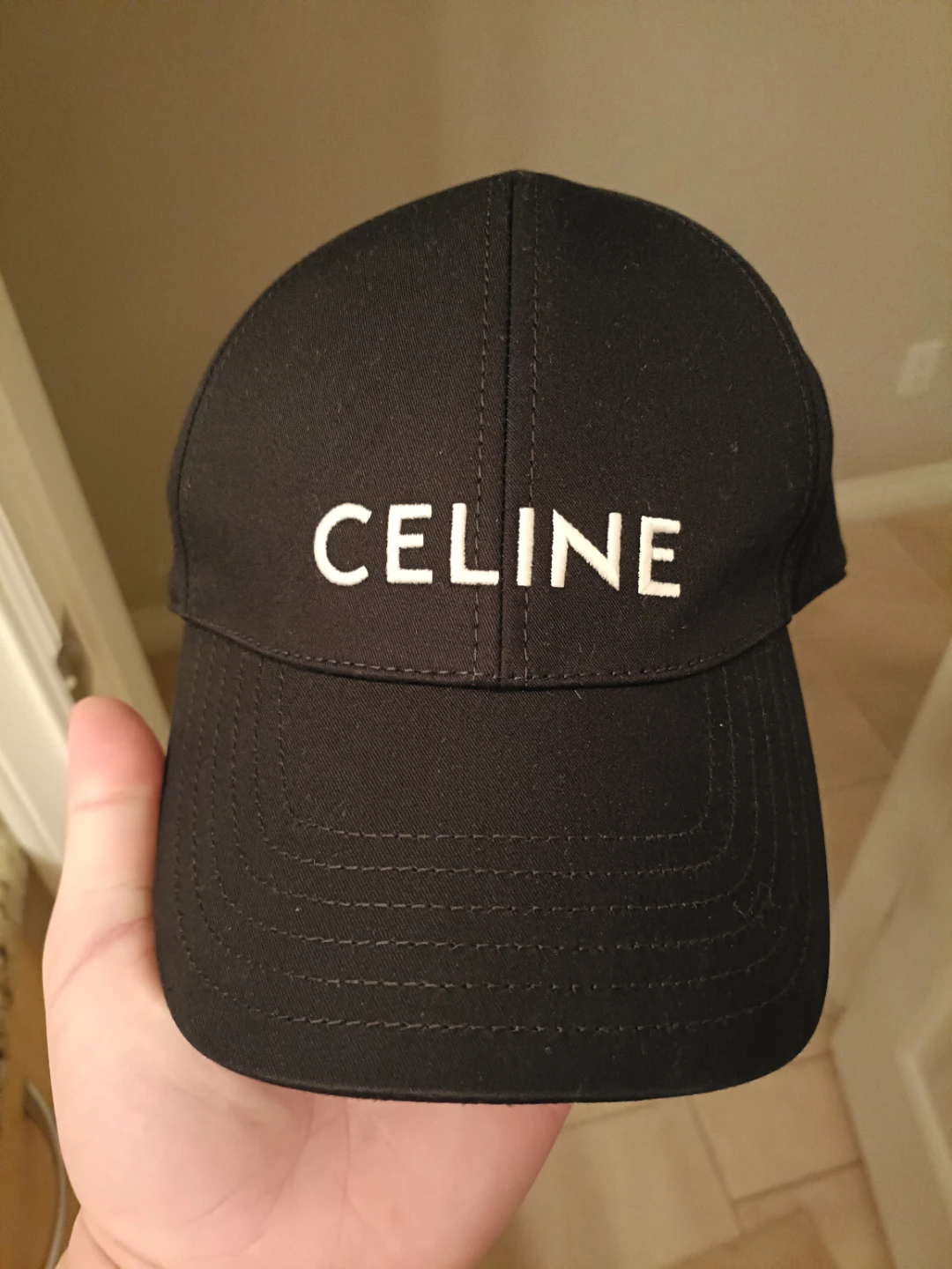 Celine Black Baseball Cap - Size M