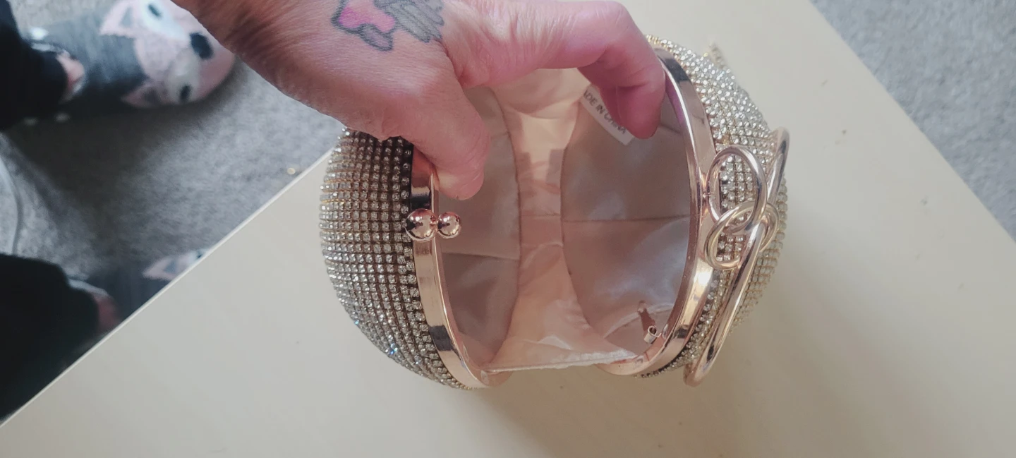 Sparkly Gold Ball Clutch Purse with Fringe - photo 3