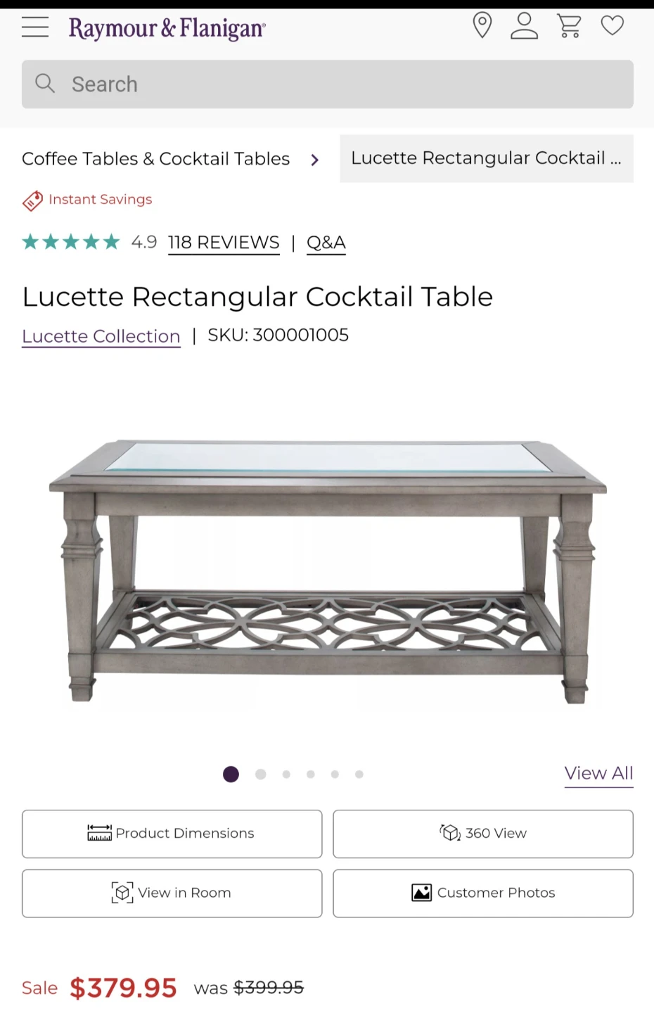 Raymour & Flanigan Lucette Rectangular Cocktail Table - photo 4