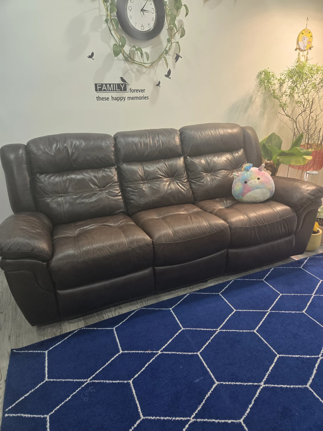 Brown Leather Reclining Sofa Set - photo 4