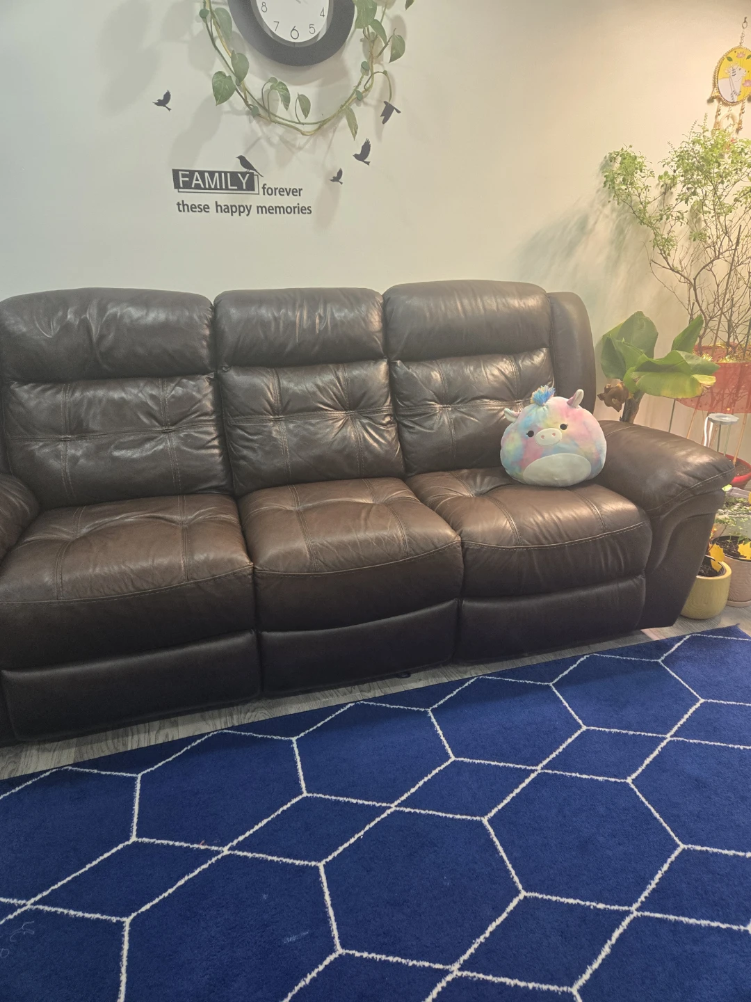 Brown Leather Reclining Sofa Set - photo 5