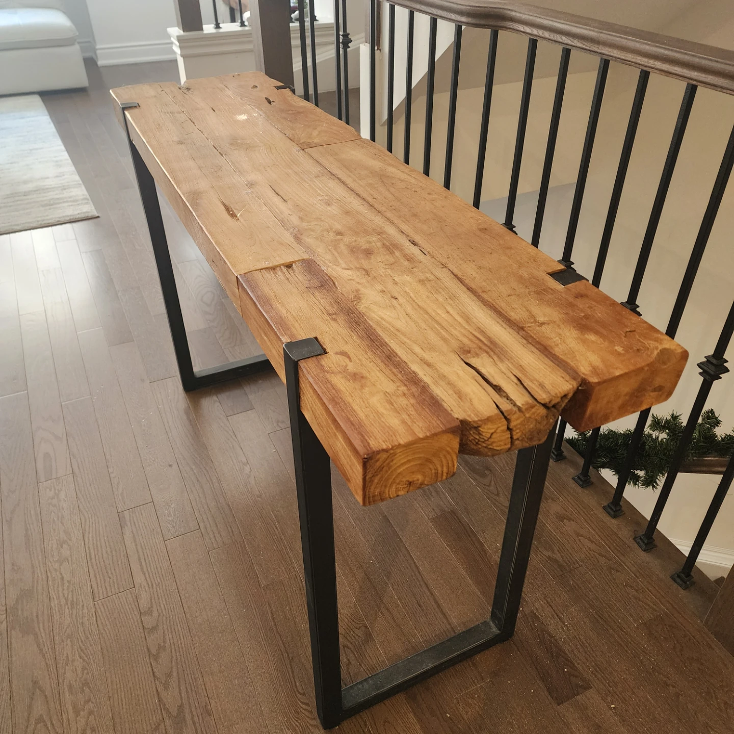 Wood and Metal Console Table