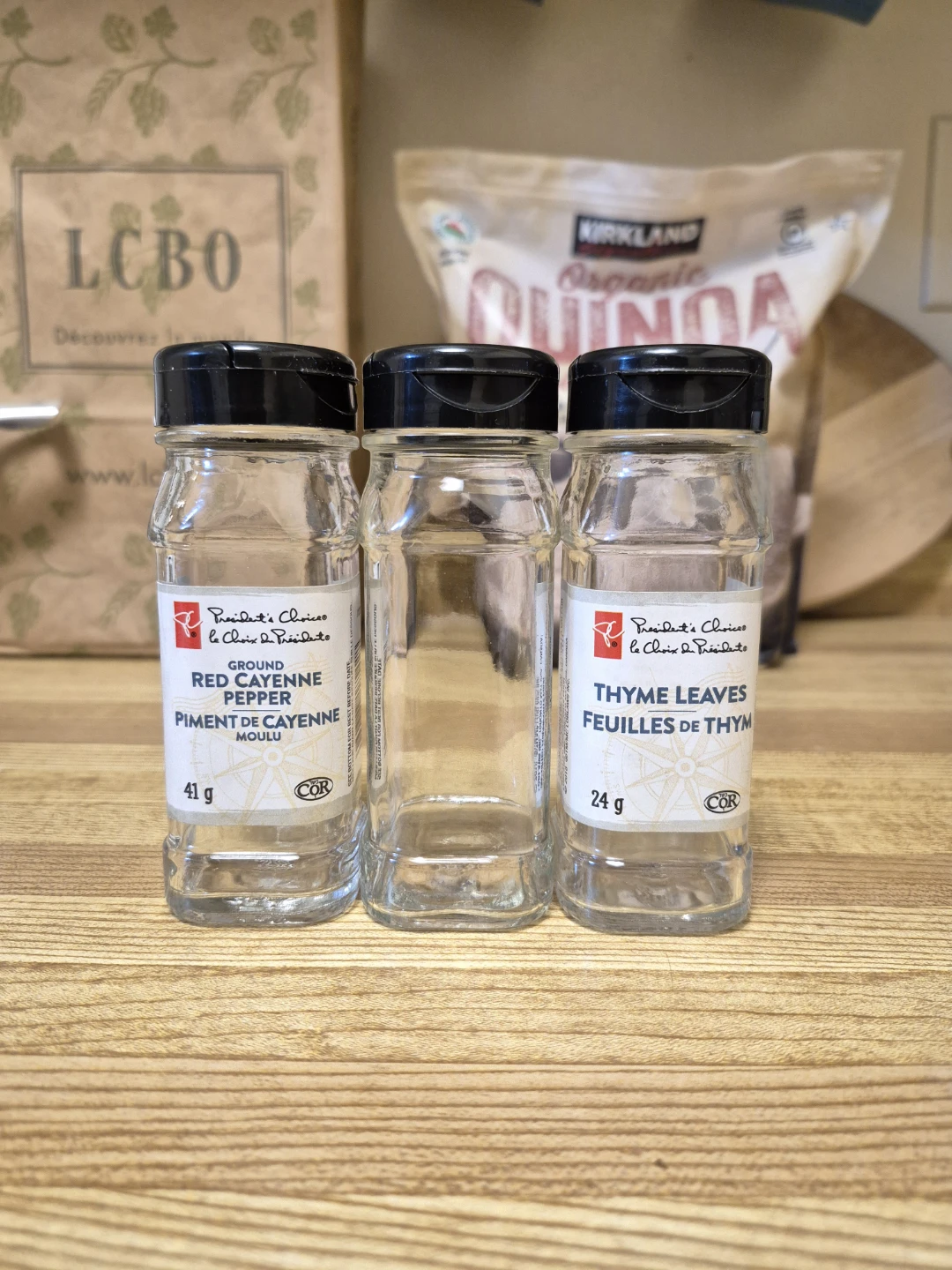 3 PC Spice Jars (all glass) As New