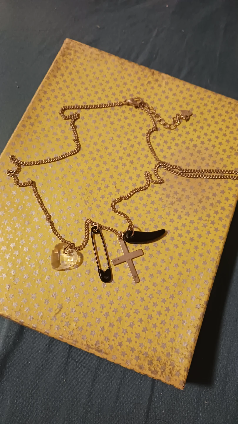 Silver-tone charm necklace