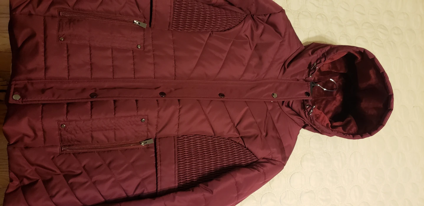 Liz Claiborne 1X Burgundy Hooded Puffer Coat - photo 2