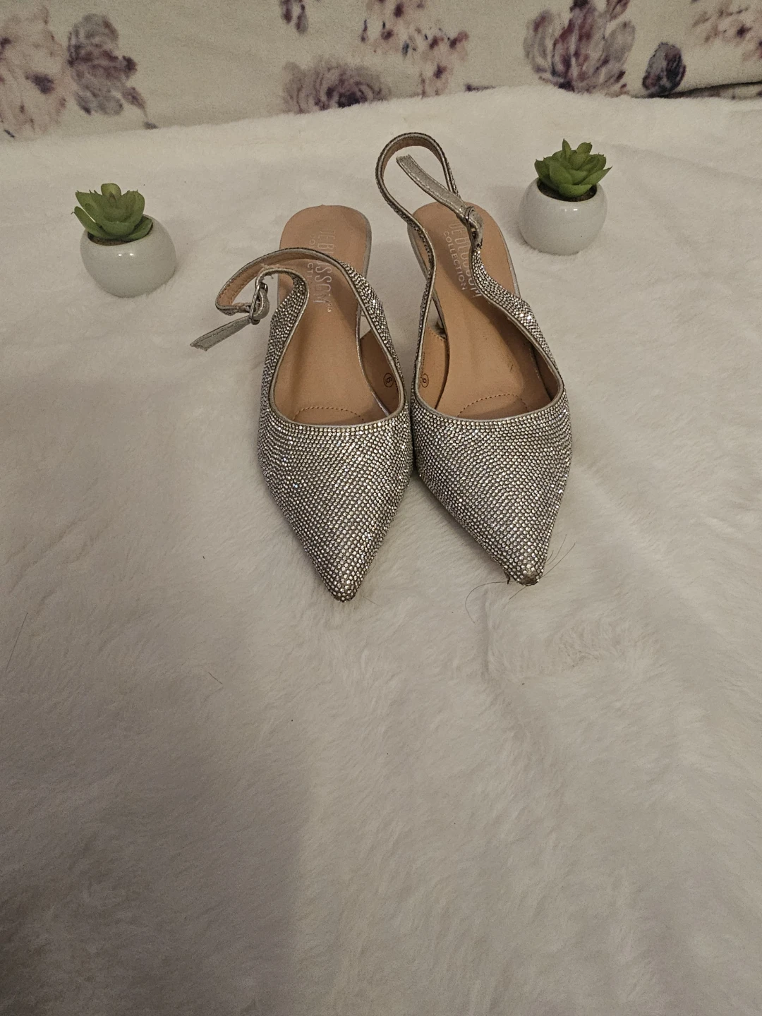 Blossum Collection Silver Heels - Size 6