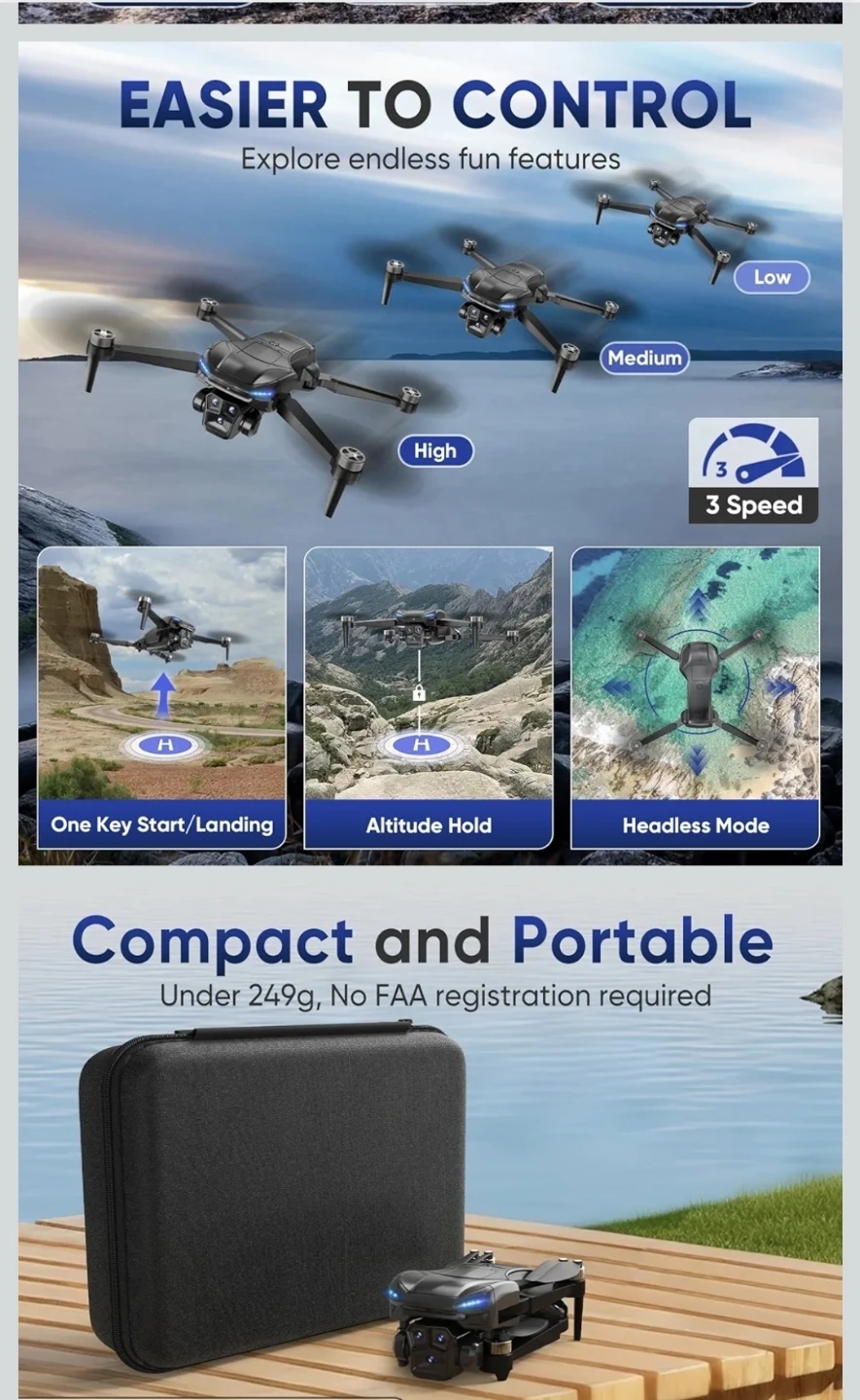 4K Camera Drone with Remote Control - photo 3