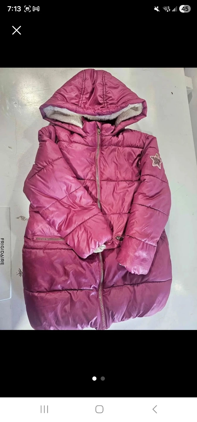 🧡Pink Puffer Jacket with Hood size 6