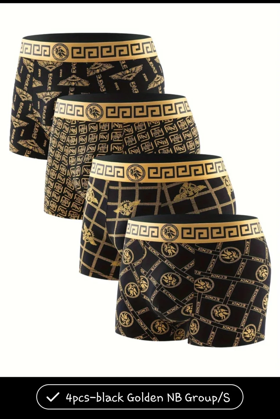 4pcs Black Golden NB Group Men's Boxers - Size S✨️🩲 - photo 2