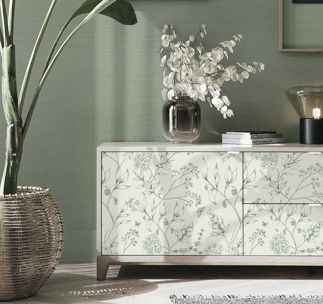 Floral/leaves Peel & Stick Wallpaper 17.3"x78.7" - photo 4