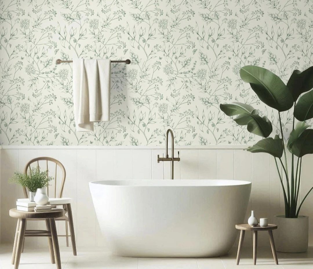 Floral/leaves Peel & Stick Wallpaper 17.3"x78.7" - photo 5
