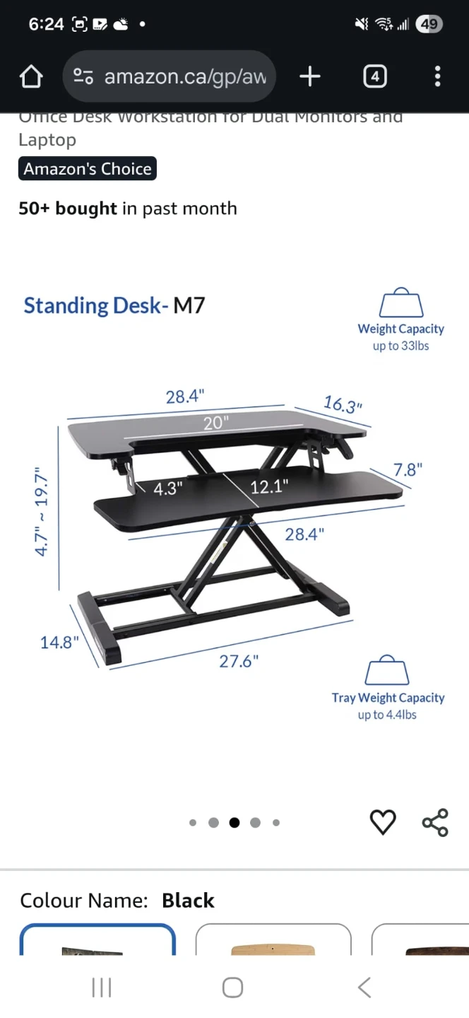 Flexispot M7 28" Standing Desk Converter - Black - photo 2
