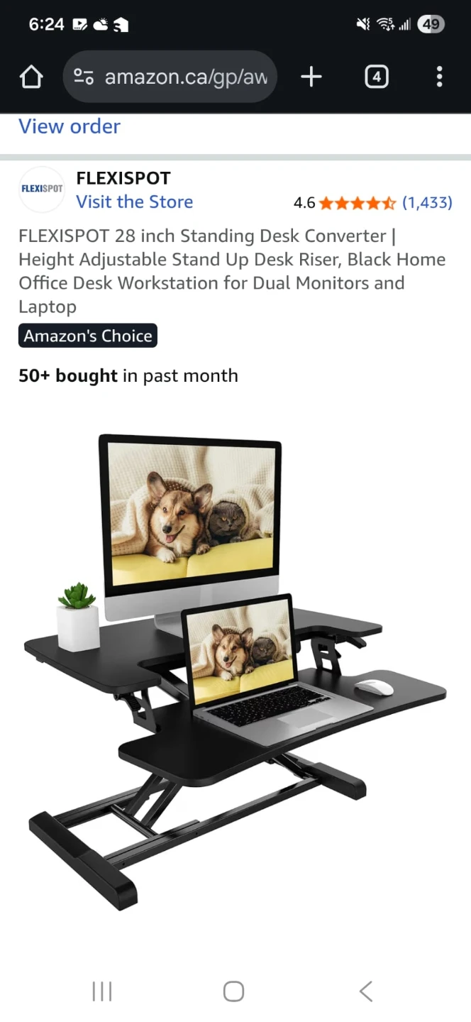 Flexispot M7 28" Standing Desk Converter - Black - photo 3