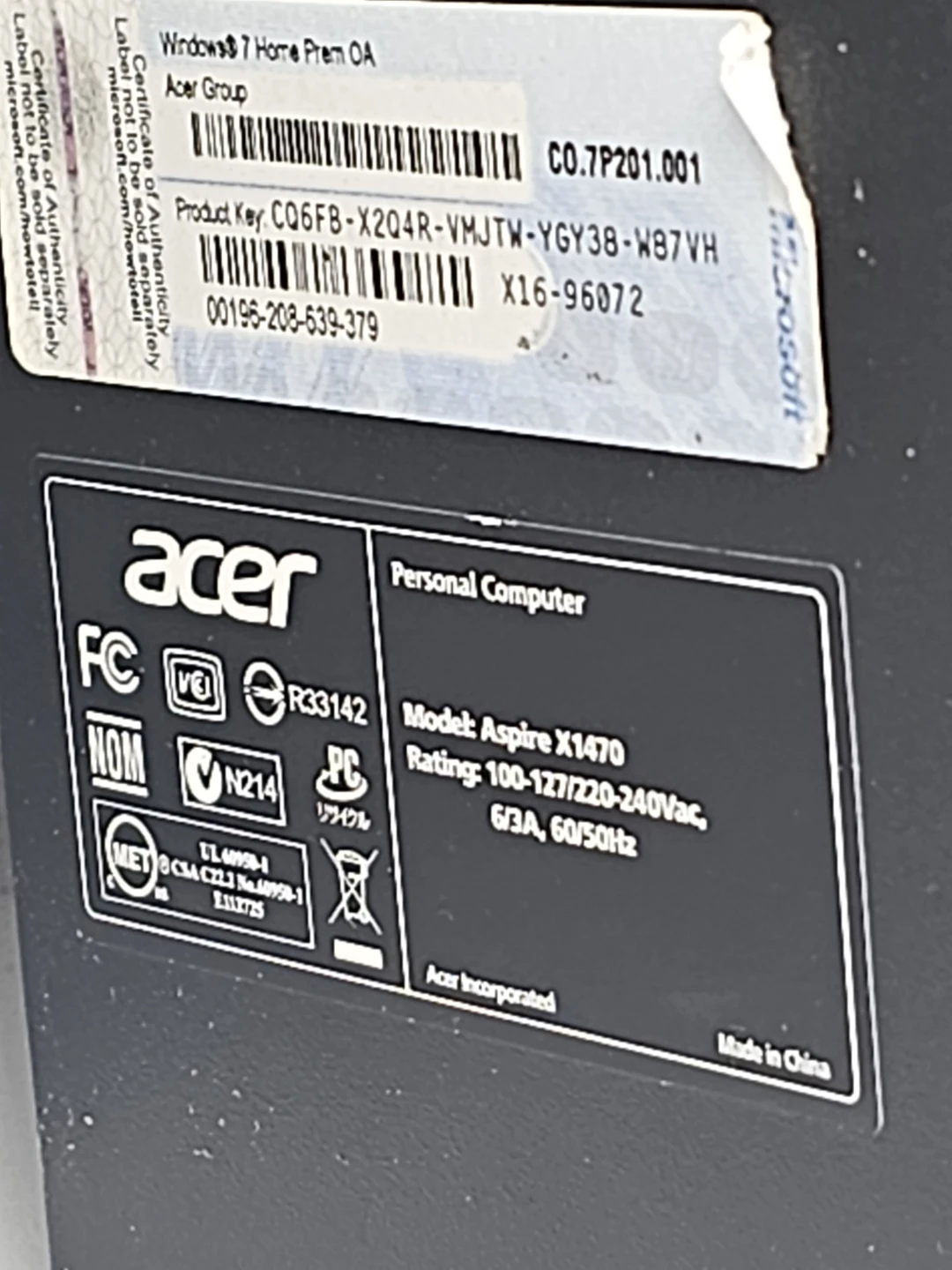 Acer Aspire X1470 Personal Computer - photo 3