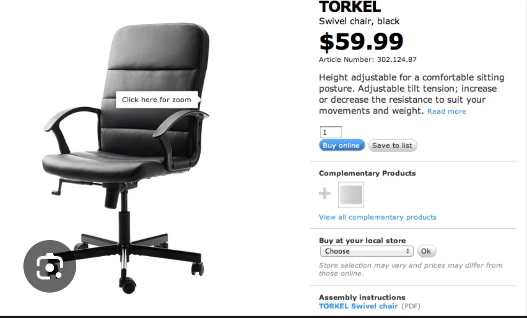 IKEA Torkel Swivel Chair - Black - photo 3
