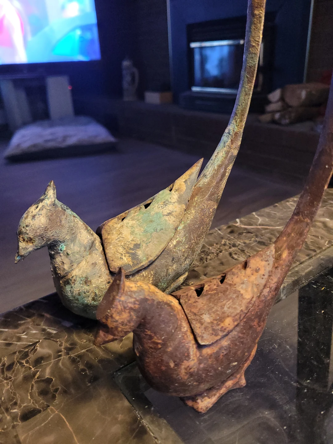 Japanese. Iron bird incense burner - photo 3