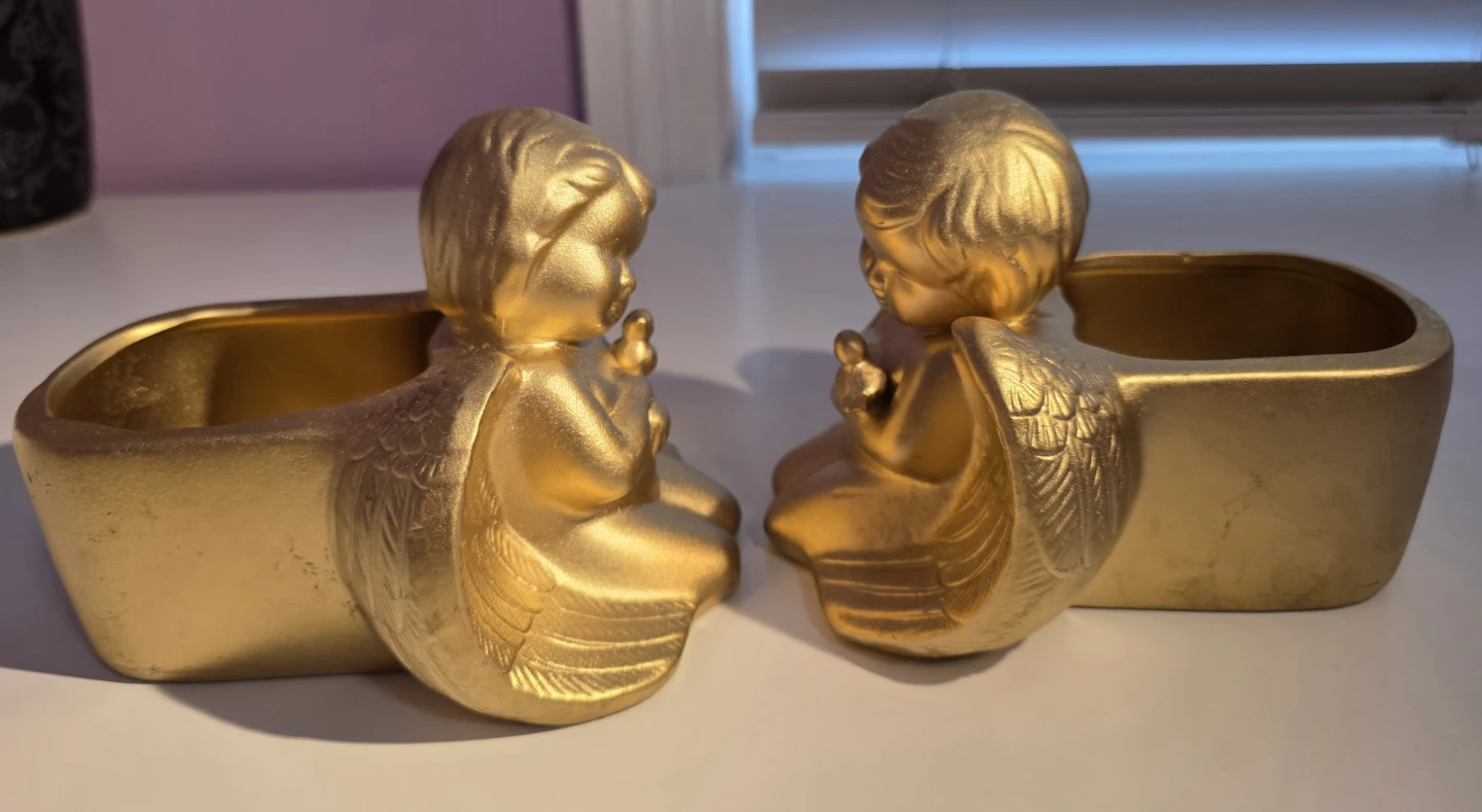 Gold Angel ceramic planters (Set of 2) - photo 3