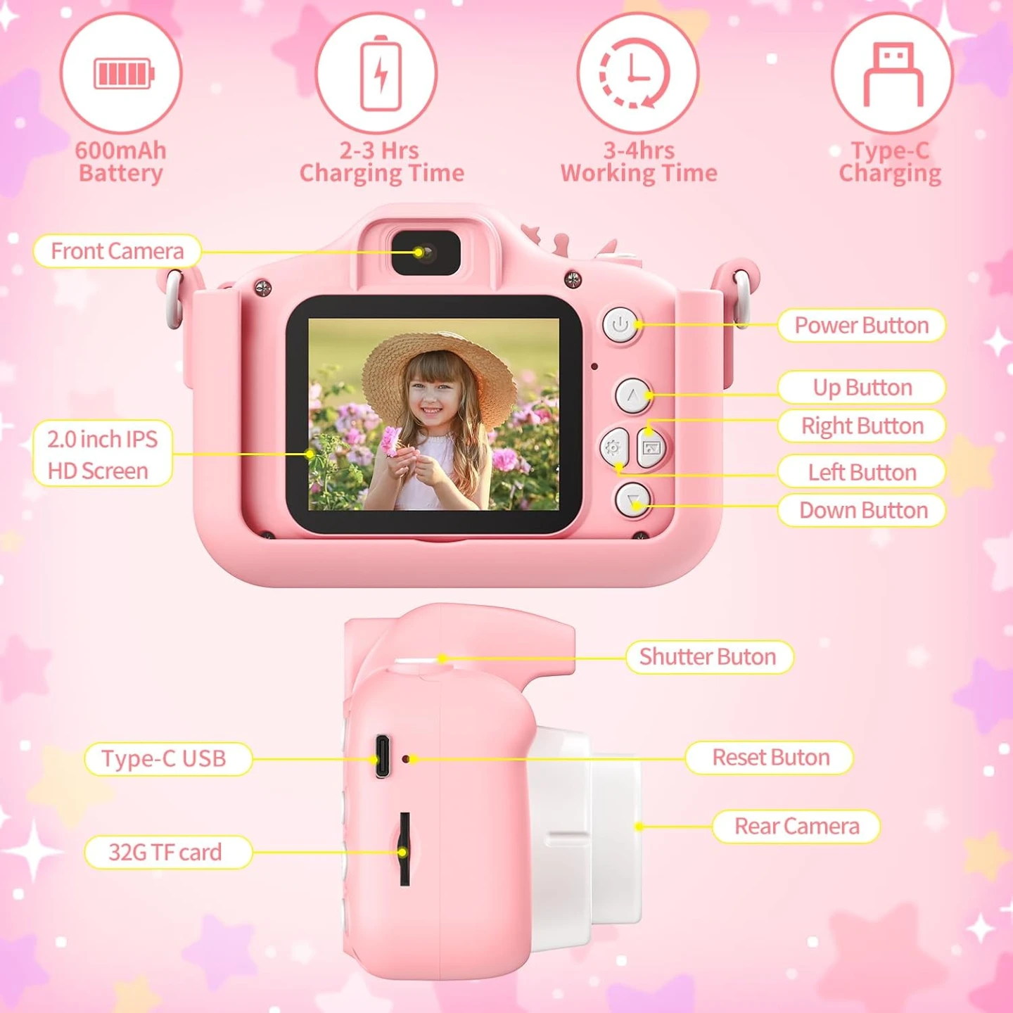 NEW Pink Unicorn Kids Digital Camera - photo 5