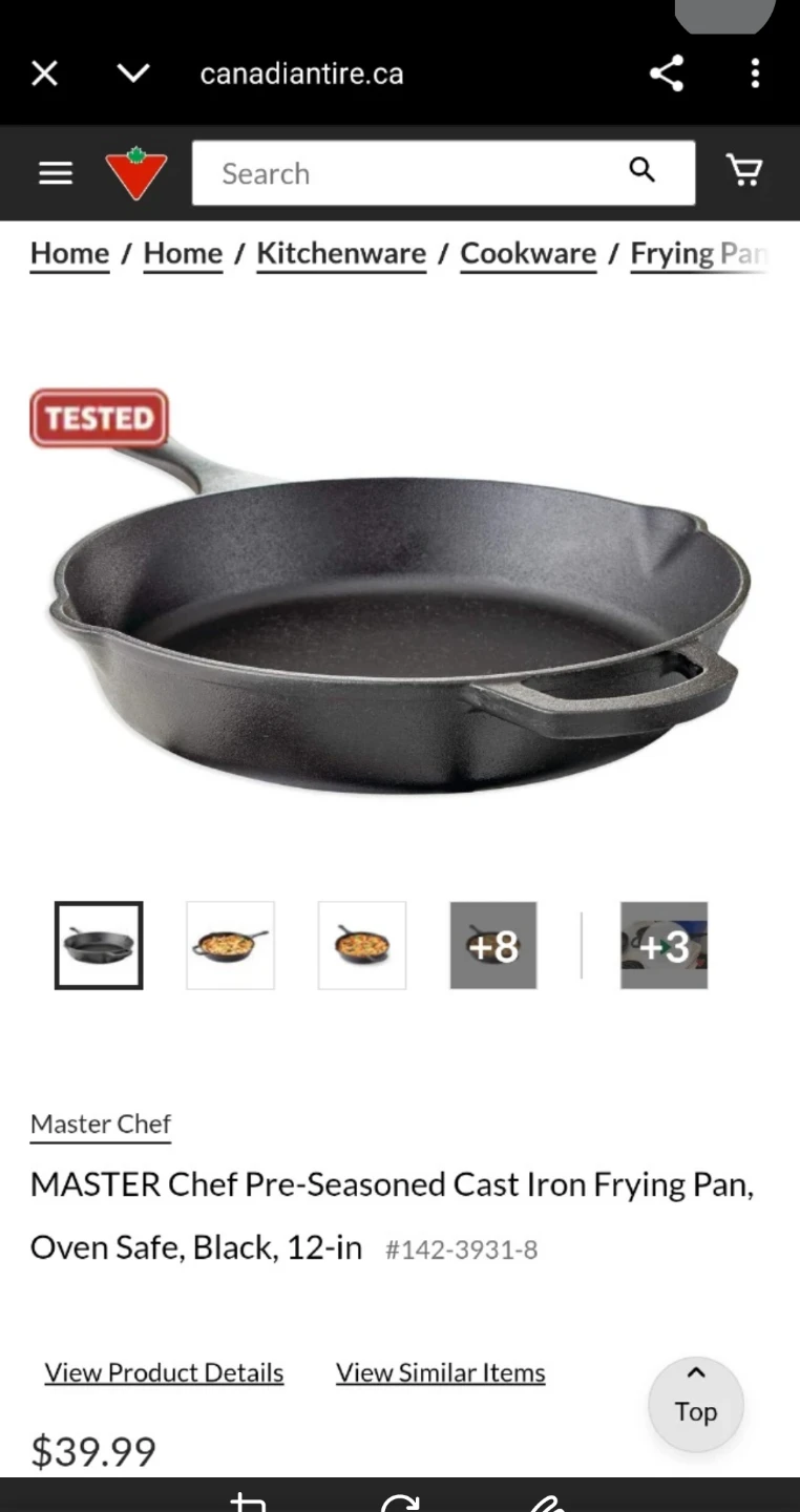 (NEW) Master Chef 12-inch (30.4cm)Cast Iron Frying Pan